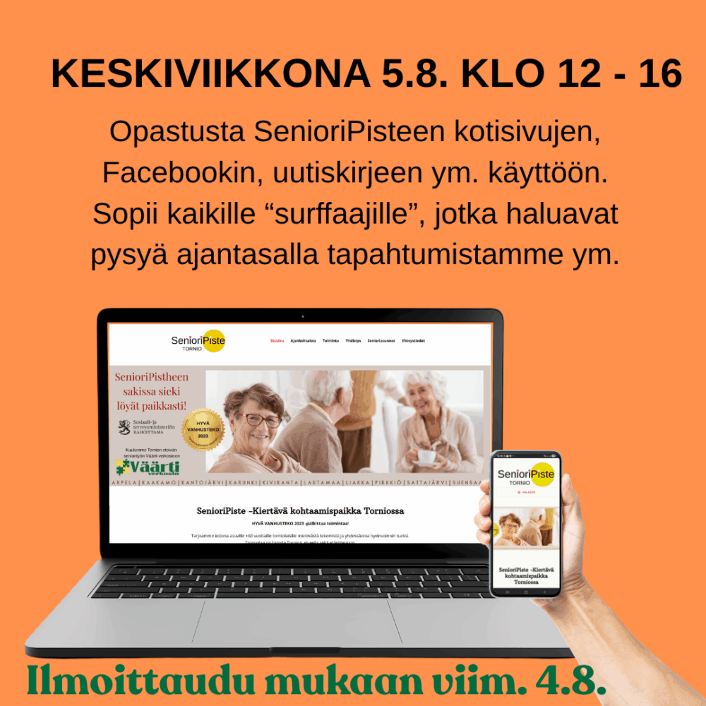 Opastusta SenioriPisteen kotisivujen/Facebookin ym. käyttöön